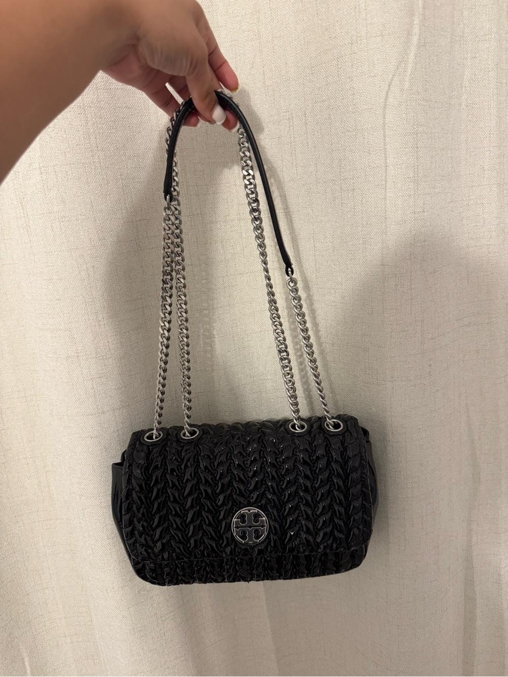 Tory Burch Black Quilted Chain-Handle Shoulder Bag